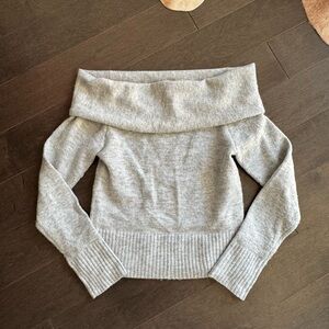 Dynamite Light Gray Off-Shoulder Sweater
